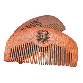 Barbanegra Beard and Mustache Wood Comb, Perfect for Balms and Oils, Anti-Static, Pocket Size for all types of Beards.