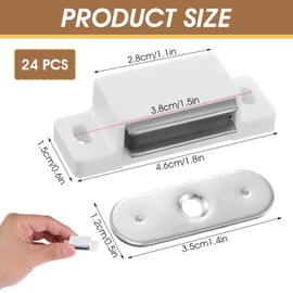 24 Pcs Single Magnetic Catch Kitchen Cabinet Magnets Heavy Duty 15lb Cabinet Magnetic Catch Zinc Cupboard Door Magnets Window Drawer Latch Closet Closing Closures