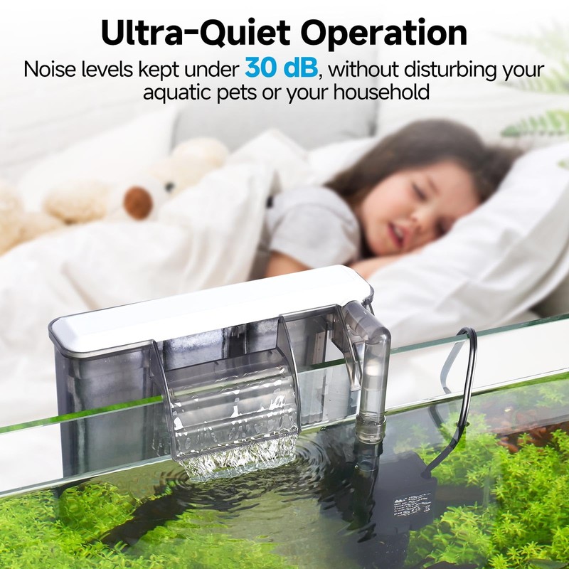 AQQA Quiet 20-30 Gallon Fish Tank Filters - Auto Start
