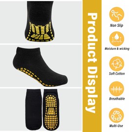Supcomsta 3 Pairs Non Slip Socks for Men Women, Grip Socks Pilates Fitness Grippy Sock, Pilates Grip Yoga Socks with Grips for Women Sport Dance