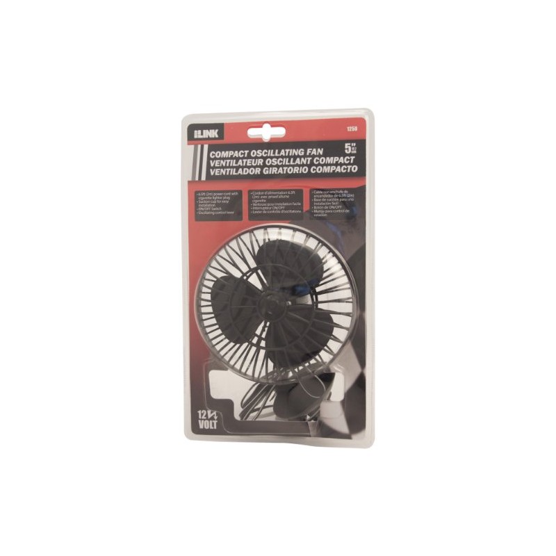 iLink Part No 1250 Black Oscillating Auto Fan