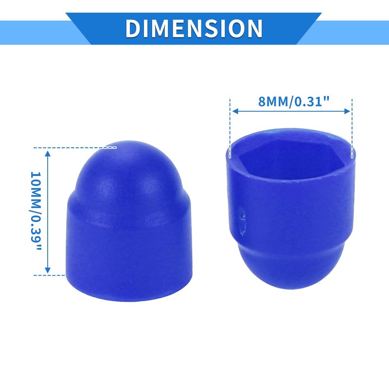 VekAuto 20pcs Wheel Lug Nut Bolt 8mm Rims Tire Nut