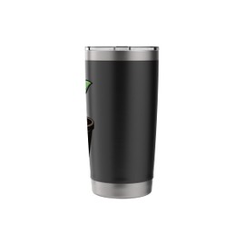 Compost Bin Plant Design with Seedling Growing in Soil Stainless Steel Insulated Tumbler