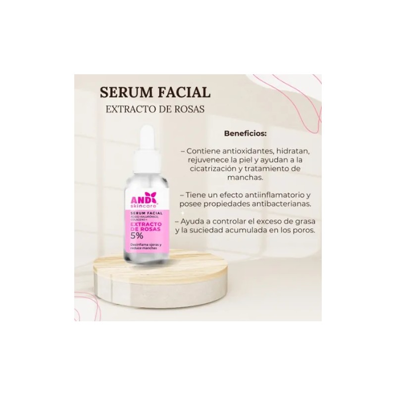 Srum Hipoalergnico AndSkincare cido Hialurnico Extracto Rosas 30ml