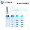 PROTECH Pack of 200 Drilling Screws 4.8 x 38 mm