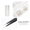 PACKOVE 1Set Compartment Rhinestone Nail Art Charms Flatback Gems for