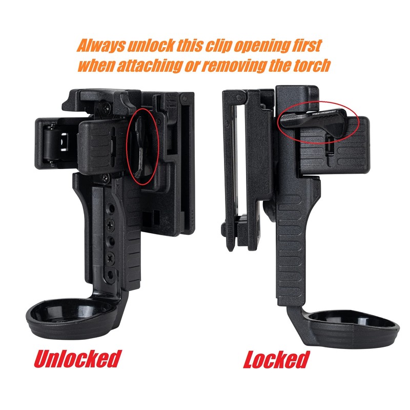 TACNEX Quick Release Flashlight Holder w/Duty Belt Clip Tactical Torch