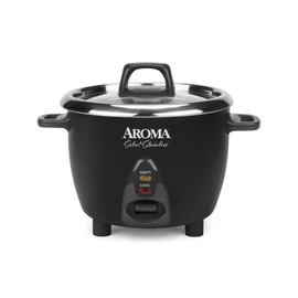 Aroma Housewares Select Stainless Rice Cooker & Warmer with Uncoated Inner Pot, 3-Cup(uncooked)/6-Cup(cooked)/ 1.2Qt, ARC-753SGB, Black