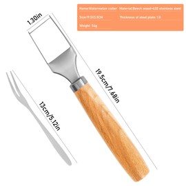 FRXAEZTG Watermelon Cutter, Melon Slicer, Stainless Steel Watermelon Cutter with 5 Mini Forks, Watermelon Cutter Dicer for Fruit Salad, Watermelon, Cantaloupe, Papaya, Dragon Fruit