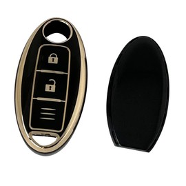 [Kinotaka] Nissan/Mitsubishi ek Cross EV Exclusive TPU Smart Key Case Juke New Notebook Days Cross X-Trail Tiana Tiida Murano Sunny 3 Button Design Key Cover (Black C), black, (C)