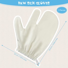 2 guantes de seda cruda Garshana, guantes de masaje ayurvédicos, guantes de seda cruda, guantes de cepillo de masaje seco, guantes exfoliantes, guantes de ducha de masaje para mujeres