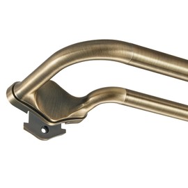 Lwiiom Anqiue Bronze Double Curtain Rods For Windows 72-144 Inch,Heavy Duty Double Curtain Rod with Aluminum Finial and Bracket,Adjustable Double Window Rods For Blackout Or Room Darkening Panel