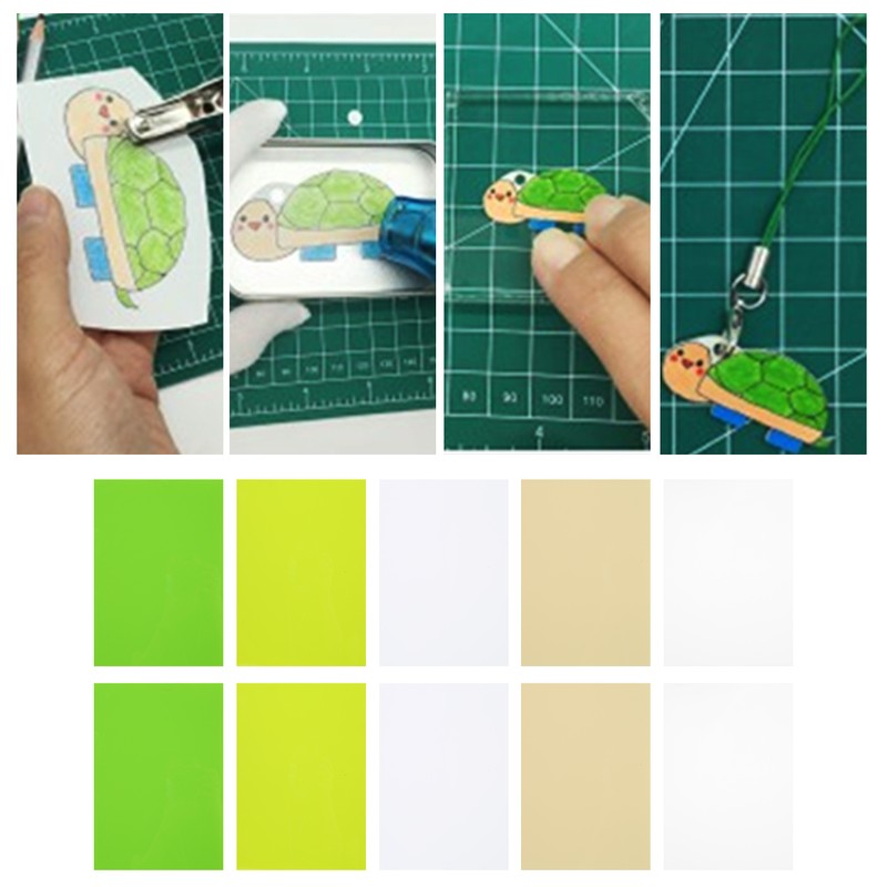 10Pcs Shrink Film Frosted Heat Shrinkable Color Pencils HandPainted DIY