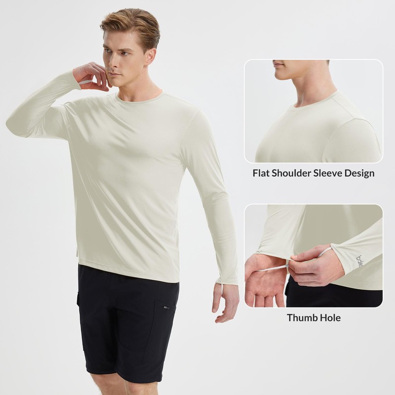 BALEAF Men's Long Sleeve Running Hiking Tops UPF 50+ Quick-Dry