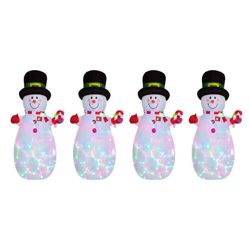 1.8m Christmas Yard Decoration Rotating Colorful Lights Inflatable Snowman Model