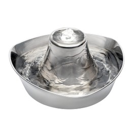 PetSafe Seaside Stainless Steel Cat & Dog Fountain, 60 Oz Water Capacity - 2 Water Filters & 1 Pump Included, Soothing Flow for Pets, Scratch-and Rust-Resistant Material - Quiet Motor