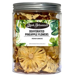 Dehydrated Dried Pineapple Flower Rings | 30+ Slices | 100% Natural | Dried Pineapples | No Sugar Added, Gluten Free| for Cocktails, Baking, Cakes, Snacking, Decoration | PET Jar | 100 Grams | 3.5 Oz