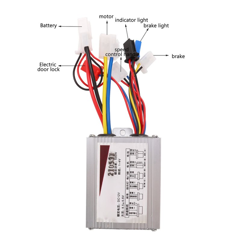 Alomejor Electric Bicycle Controller Set 12V 500W Head DC Motor