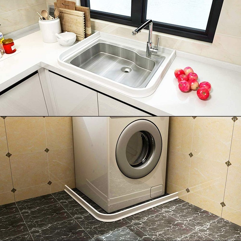 Duzzy 98 Inch Collapsible Shower Threshold Water Dam, Ideal for