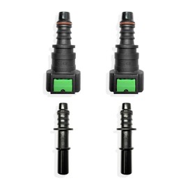 Japtend Fuel Line Quick Connect Set, 2 Sets Fuel Line Hose Release Connect Fittings Include Straight Pipe Connector SAE 9.49mm to ID 8mm