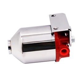 SixBuys Inline Canister Type Chrome Finish Large Fuel Filter Frame 3/8 NPT Inlet/Outlet Racing 10 Micron