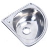 Brushed Stainless Steel Single Bowl Sink, Wall-Mounted Triangle Small Kitchen