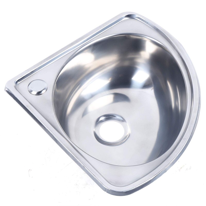 Brushed Stainless Steel Single Bowl Sink, Wall-Mounted Triangle Small Kitchen