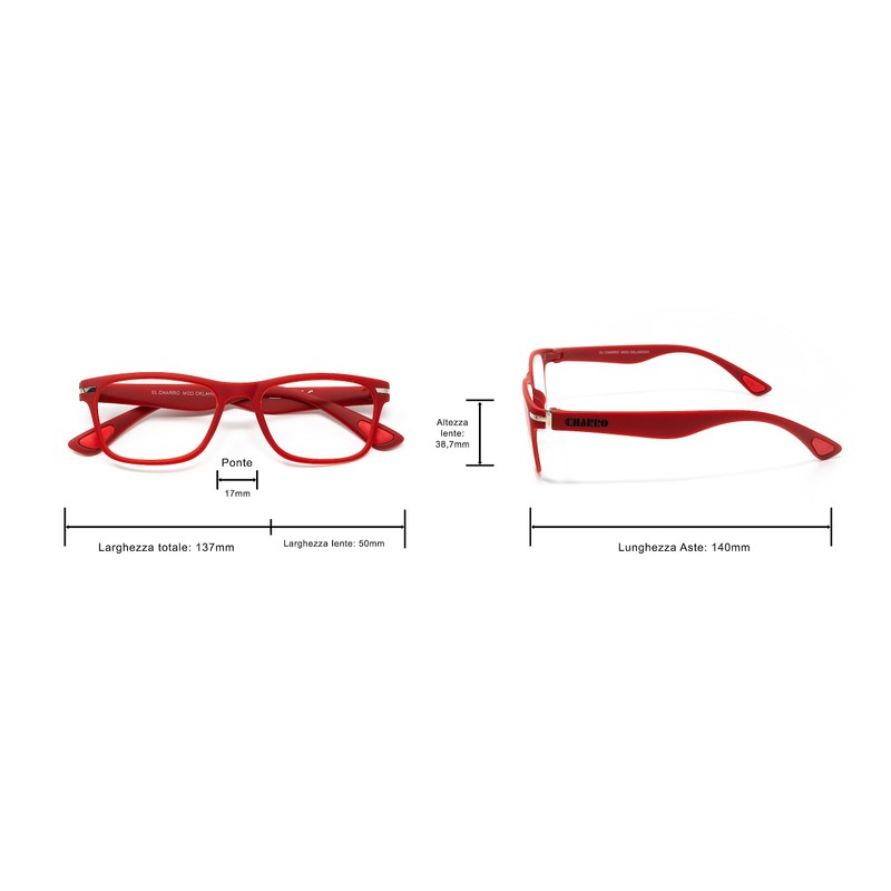 El Charro Lesebrille Modell Oklahoma rot, Diottria +2.5-1 Produkt