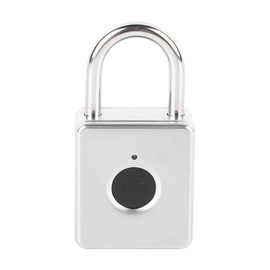 Fingerprint Lock High Accuracy Anti Theft Portable Waterproof Keyless Fingerprint Padlock for Study Dormitories Luggage Locker Silver