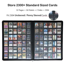 Rayvol Premium 2300 Pockets Card Binder, Large 36-Pocket 2000+ Ringless Trading Card Album - Side Loading UltraSonic-362304 Tech Zip Binder for TCG
