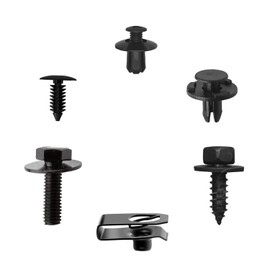 Lemiyoo 60 Pcs Car Universal Bonnet Bolts, Clip Retainers, Body Trim Clips Plastic Rivets, Hex Head Tapping Screws, Fixing Nuts For Chassis Guard Fender Bumper Fasteners