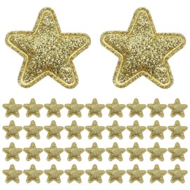 100pcs Gold Star Patches Glitter Applique Iron On Adhesive Glitter Star Patches for Christmas Party DIY Clothing