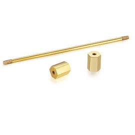 HONEY BEAR Mens Shirt Collar Bar Pin Clips Clasp Set Business Gift 65mm (Hexagon Head Gold)