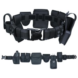 ZGJINLONG Duty Belt w/Utility Belt Law Enforcement Police Molded Pouches Kit ，Nylon Tactical Officer Security Guard Belt 4 pack Belt Keeper