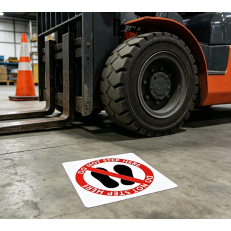 10 Pack 4x4 Inch No Step Safety Labels, Vinyl Caution