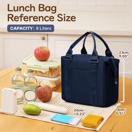 coowoz Lunch Box for Women Insulated Adult Lunch Tote Cooler Bag loncheras para mujer Lunchbox Lunchbag for Men Work Picnic Office Beach Sapphire Blue
