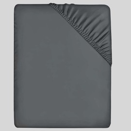 Comfortz Bedding Fitted Sheet Single - Deep Pocket Soft Brushed Microfiber Polyester - Anti-Allergy, Breathable, Wrinkle-Free, Fade-Resistant - Easy-Care, Machine Washable Bed Sheet Set (Gray,Single)