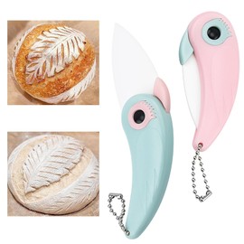 Mxlfdc Bread Lame, 2PCS Ceramic Sourdough Lame Scoring Tool, Foldable Lame Bread Cutter, Portable Birdie Bread Lame for Yeast Bread Baking