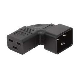 IEC 320 C20 Male to C19 Right Angled AC Power Adapter, IEC 320 C19 to C20 Horizontal Right Angled Power Adapter 16A/250V 18A 125V