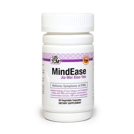MindEase - Jia Wei Xiao Yao Formula - Extra Strength - Only 1 Capsule Per Day 60-Day Supply Relieves Symptons of PMS 60 Vegetable Capsules Pure Herbal Extracts