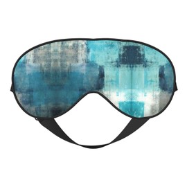 Turquoise and Grey Sleeping Eye Mask Abstract Art Painting Eye Mask for Sleeping Soft Comfort Eye Shade Blackout Eye Cover for Deep Rest Travel Nap Meditation