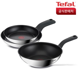 테팔 인덕션 에센스쿡 3종(팬24+28+웍28)(인덕션 사용가능) Induction Essence Cook 3-Piece Set (Pan 24+28 + Wok 28) (For Induction Use)