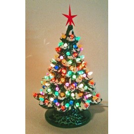 Christmas Decoration - Lighted Christmas Tree - Lighted Ceramic Christmas Tree by pelton crafts