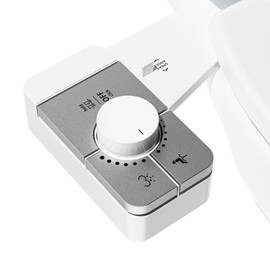 SAMODRA Bidet Attachment for Toilet, Non-Electric Fresh Cold Water Bidet Toilet with Angle Control Dual Nozzle, Adjustable Water Pressure & Self Cleaning Nozzle (1 Unit, Silver)