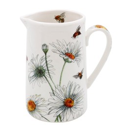 Lesser & Pavey British Designed Jug for Kitchen and Home | Lovely Printed Jug for Milk Water Juice and Other Needs | Bee Tanical Daisy Jug for Home & Office Kitchens - Sarah Boddy