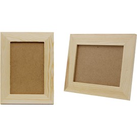 Pack of 12 - Unfinished Solid Pine Wood Picture Frames for Arts & Crafts, DIY Painting Projects - Stand or Hang on The Wall - (6x8 Frame Size Holds 6x4 Pictures) - Perfect for Adults and Kids Craft