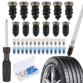 Zocipro 60Pcs Tyre Repair Kit Rubber Nails, Car Puncture Repair Kit with Screwdriver, Universal Tire Repair Fast Repair Nail for Auto Car Motorcycle (30 S+30 L)