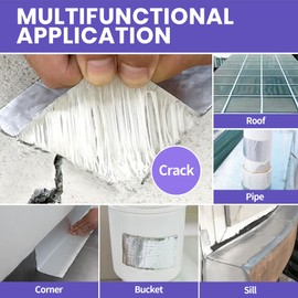 TAPEBEAR Extra Thicker Butyl Tape Waterproof 8inch x16feet, 51mil Aluminum Butyl Sealant Tape, Duct Sealing Adhesive for RV Roof Repair, Boat and Pipe Sealing, Metal, Glass & EDPM Roof Leak Patching