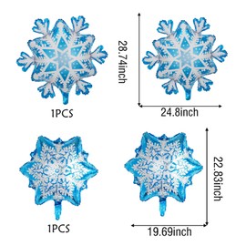 Snowflake Balloons Decorations Snowflake 3rd Birthday Balloons with Crown for Girls Boys Birthday Winter Wonderland Snow Theme Party Decorations (3rd Birthday)