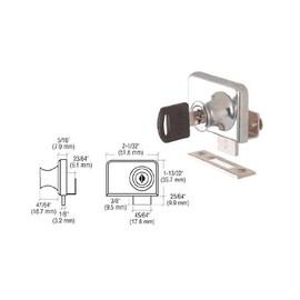 C.R. LAURENCE LK47KA CRL Brushed Nickel Keyed Alike Clamp-On Lock for 1/4" Double Glass Door
